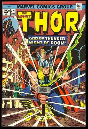 Thor #229 Very Nice Bronze Age Superhero Vintage Marvel Comic 1974 FN+