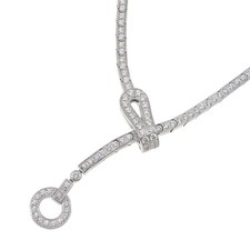 Cartier AGRAFE Diamond Necklace 18K White Gold 750 90264192
