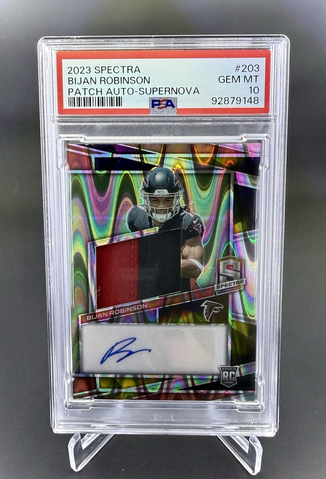 Bijan Robinson Panini Spectra #203 Patch Autograph-Supernova