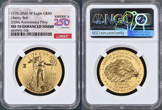 1776 2026 W $50 Uncirculated Gold Eagle 1oz MS70 NGC Enhanced Finish PRIVY