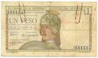 1 PESO BANK OF ORIENTAL REPUBLIC OF URUGUAY WOMAN WITH HELMET 18/07/1930 MB/BB