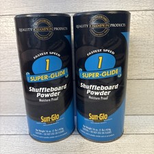 2 Cans Sun-Glo Speed 1 Super Glide Shuffleboard Table Powder Wax Dmgd Bottle
