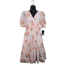 Taylor Dress Size 10 Floral Puff-Sleeve Smocked Cottagecore Romantic Garden Tea