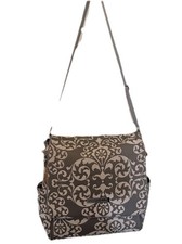 Petunia Pickle Bottom Diaper Bag Meta Backpack Earl Gray Cream Chenille GUC