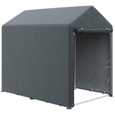 Temporary Garden Shed with Accessories Weather Resistant 179 x 120cm Dark Grey