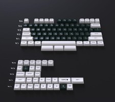 SIKAKEYB PBT Doubleshot Keyboard Keycaps WHITE / GREEN 60/64/68/84 NEW
