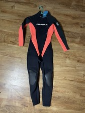 O'Neill Youth Full Wetsuit Black Red Small Surf Swim Neoprene Suit Padded Knees