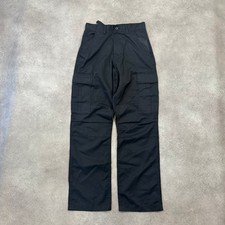 Vintage Cargo Trousers Mens Medium Military Multi-Pocket Straight Pants, Black