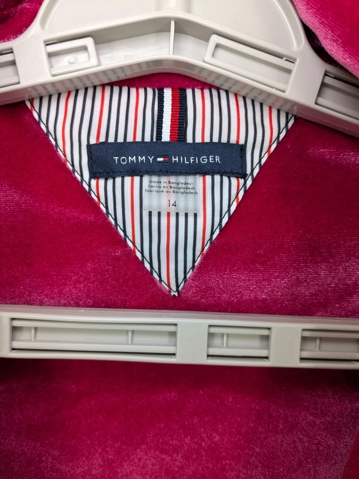 Blazer Tommy Hilfiger Terciopelo Talla 14 Un Botón A Medida Y2K Glam Retro Oficina Foto 4 de 4