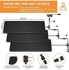 Heated Snow Melting Mats 3 Pack 10x30 outdoor Non-Slip w/GFCI