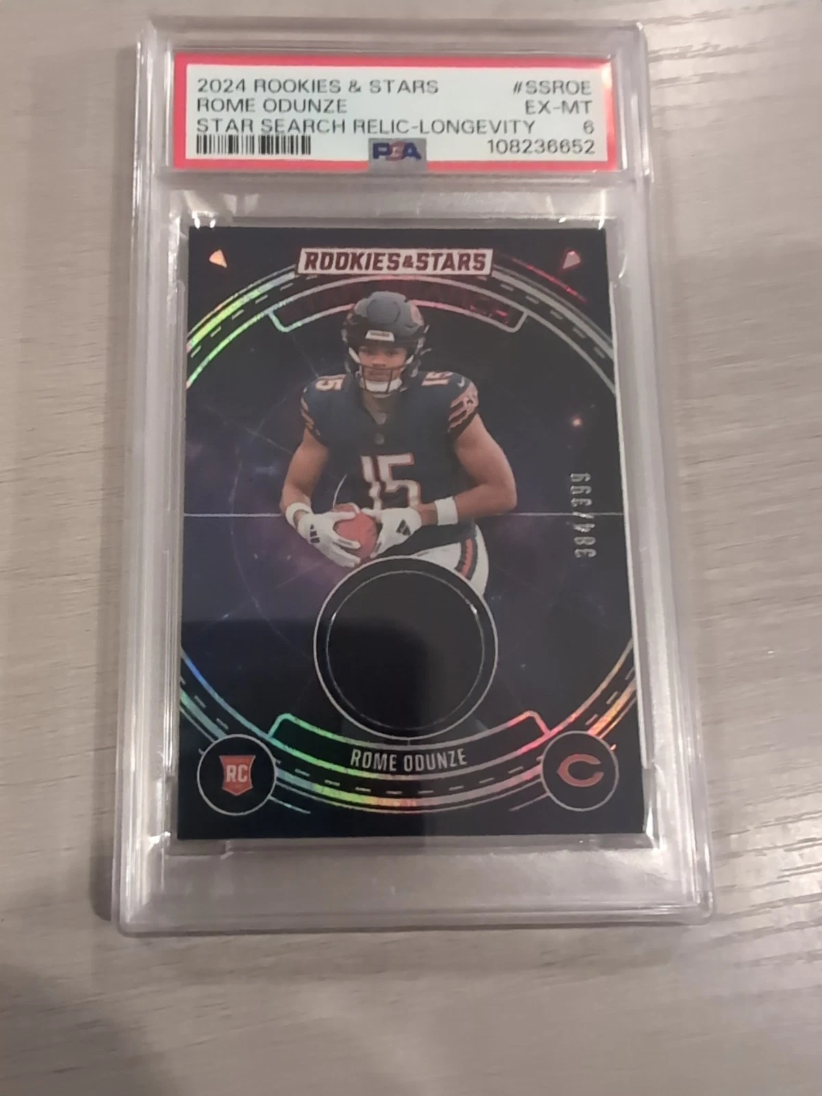 Rome Odunze Panini Rookies & Stars Star Search Relics #SSROE Longevity