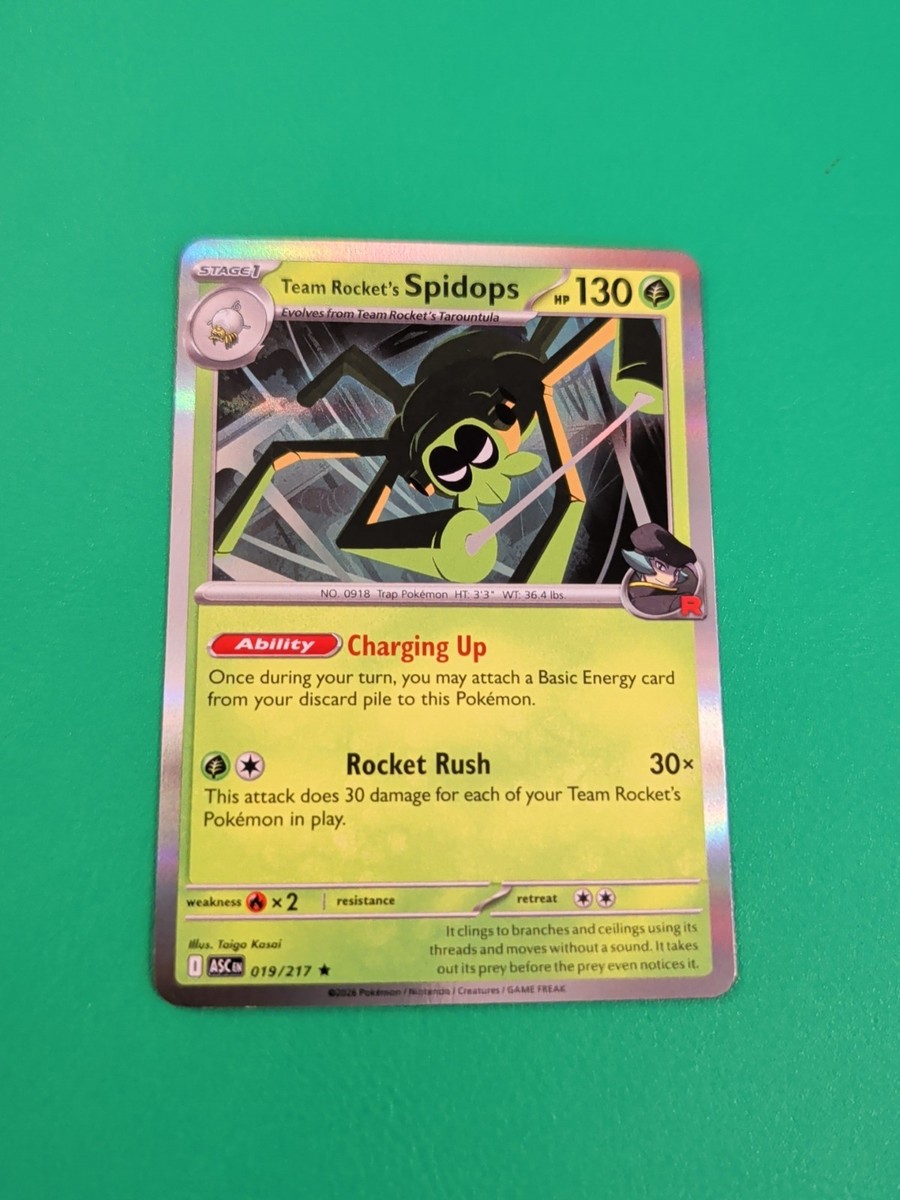Pokemon TCG Team Rocket's Spidops 019/217 Ascended Heroes Holo NM