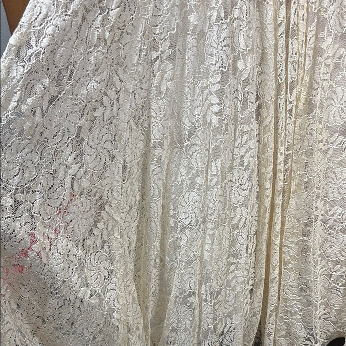 1950’s Vintage wedding Elegant Wedding Lace Cream bag b55 36” chest Tea length‎ View 3
