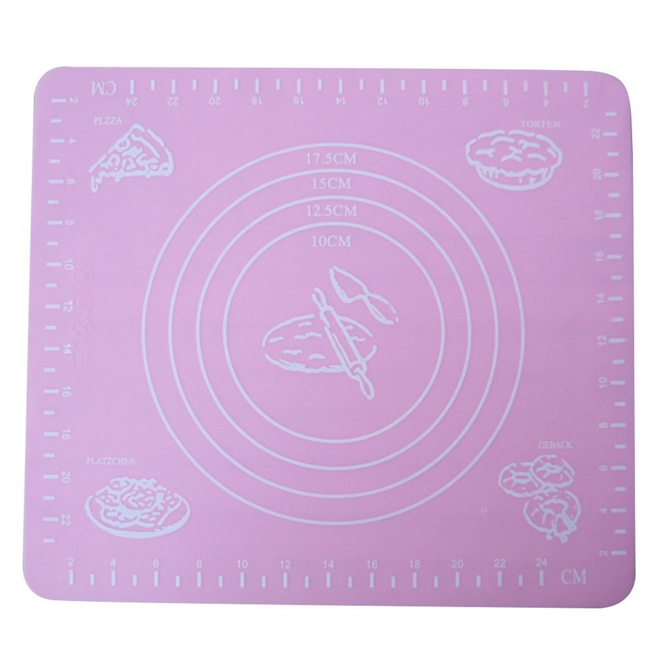 Food Grade Silicone Non Stick Baking Mat Pink with Rolling and ...