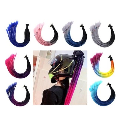 Damen Motocross Fahrrad Verlauf Rampe lockige Perücke Haar Helm Zopf 55 cm