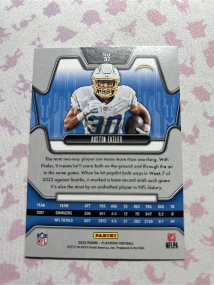 2022 Panini Playbook Austin Ekeler Los Angeles Chargers #37 Base Card - Image 2 of 2