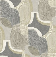 Fd27132_Solace Abstrakte Kurven Dunkelgrau Olive Creme Fine Decor Tapete