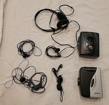 Vtg 5 Stereo Headphones Lot 2 Portable Jensen Gpx Cassette Players Works