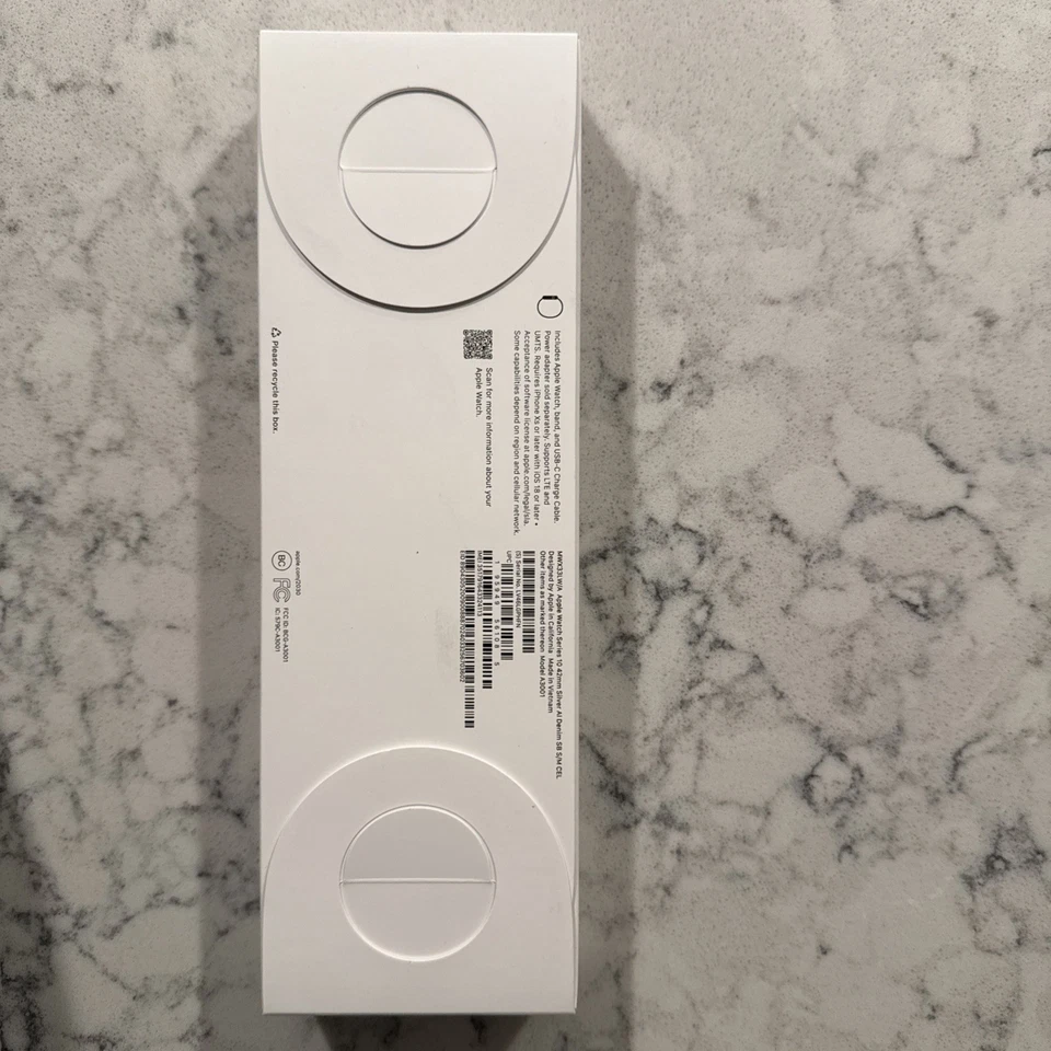 Apple Watch Series 10 42mm GPS Cell Silver Case Denim Sport Band S/M MWX33LW/A - Image 3 of 3