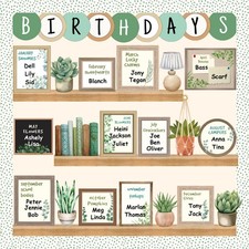 Eucalyptus Birthday Bulletin Board Set Classroom Decor Greenery Cutouts School