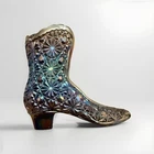 Vintage Fenton  Art Glass Iridescent Carnival Glass Boot Daisy & Button pattern