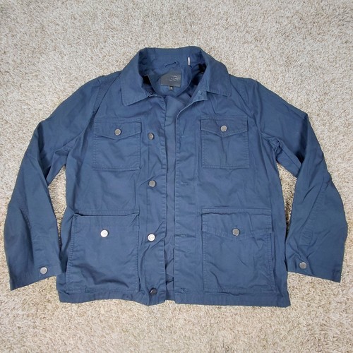 UGG Silas Chore Utility Jacket Mens Medium Navy Blue Shacket Button Up 