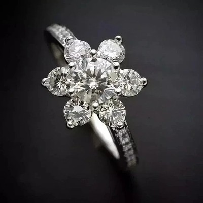 2Ct Round Cut Lab Created Diamond 14K White Gold Plated Wedding Engagement Ring