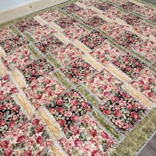 handmade rag quilt - patchwork floral prints 70 X 51