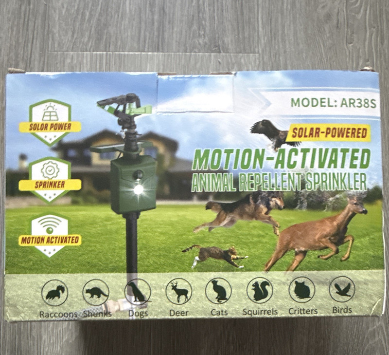 Solar-Powered Motion-Activated Animal Repellent Sprinkler AR38S