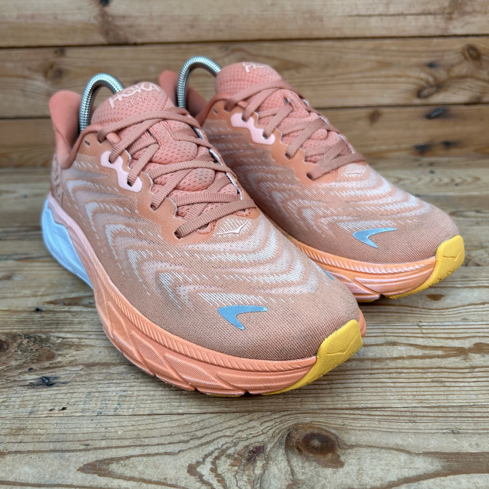 Scarpe da ginnastica Hoka One One donna UK 7 5 Arahi 6 arancione al sole corsa maratona