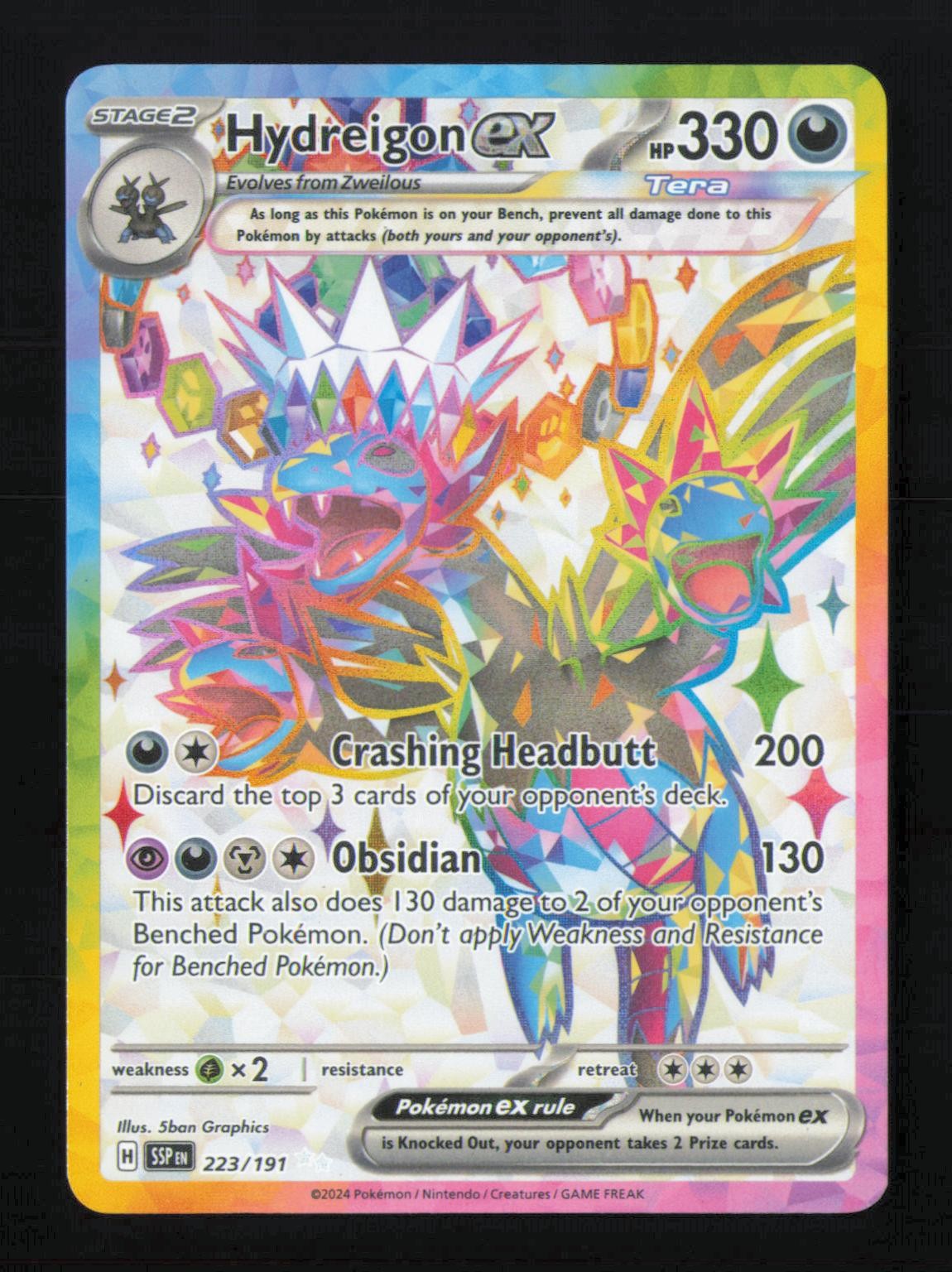 Hydreigon ex 223/191 Ultra Rare Surging Sparks Pokemon Holo NM/M