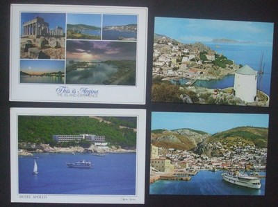 Griechenland - Ύδρα Idhra [''Hydra''] + Αίγινα Ejina [''Ägina''] - 4 Foto-Postkarten