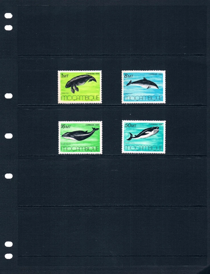 $11.05 Scott Value - 1986 MOZAMBIQUE Whales Indian Ocean CV MNH NH UMM - Image 2 of 4