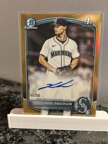 2025 Bowman Draft Chrome 1st Kade Anderson Prospect Gold Refractor Auto #46 /50