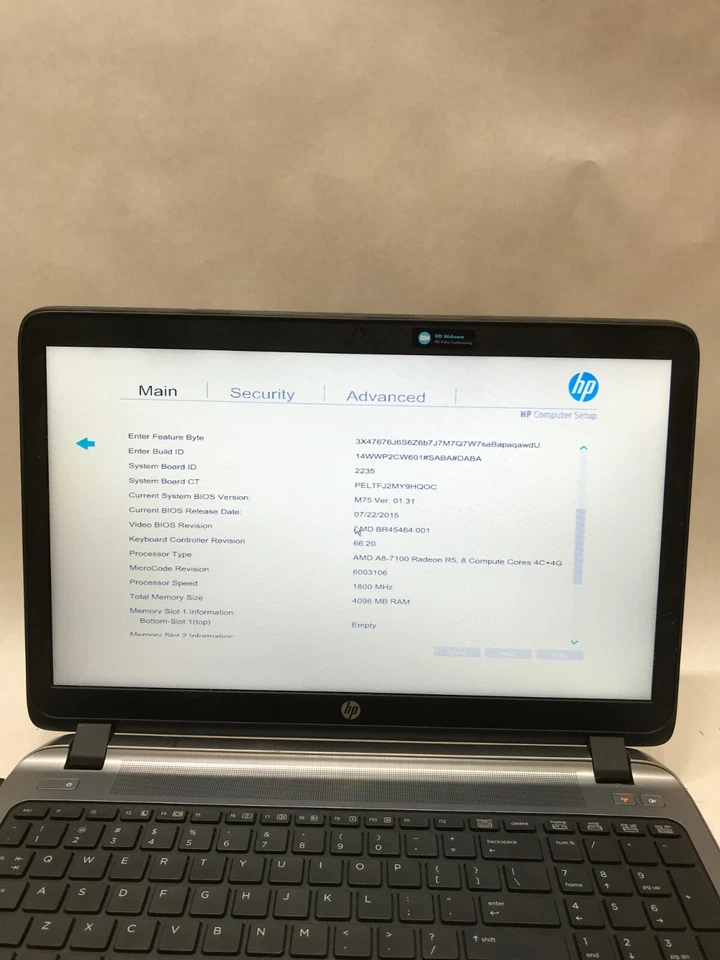 HP ProBook 455 G2 15" AMD A8-7100 4GB RAM NO HDD/OS Missing Bottom Cover!!! - DW - Image 2 of 4