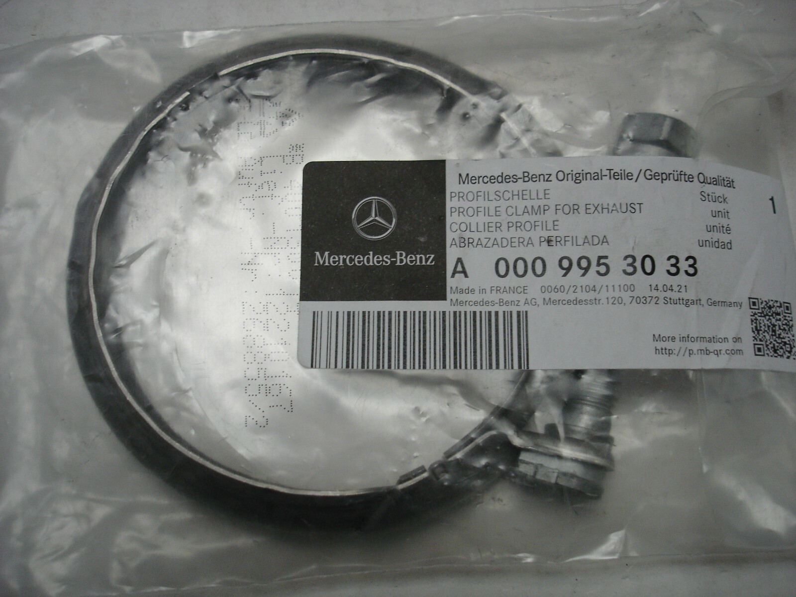 MERCEDES BENZ MUFFLER CLAMP A 0009953033 | eBay