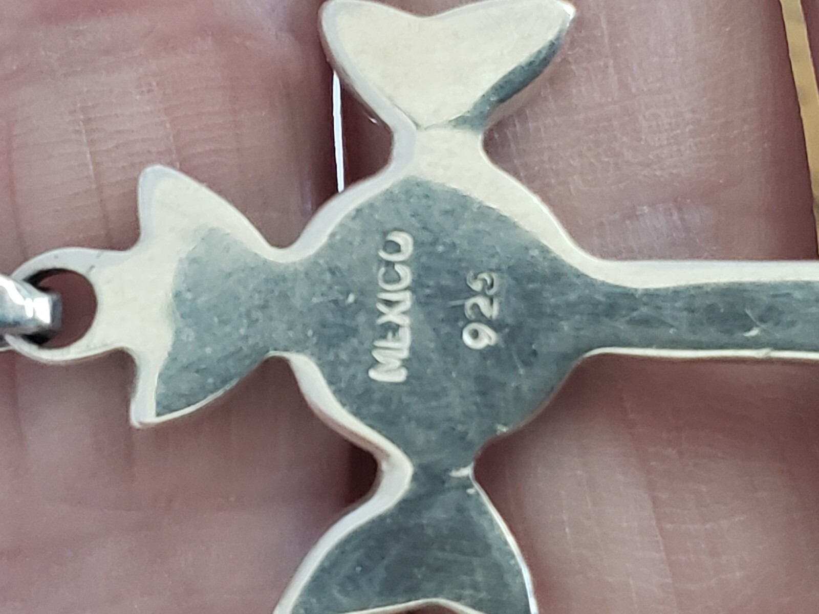 Mexico Sterling Silver Celtic Knot Cross Pendant - Gem