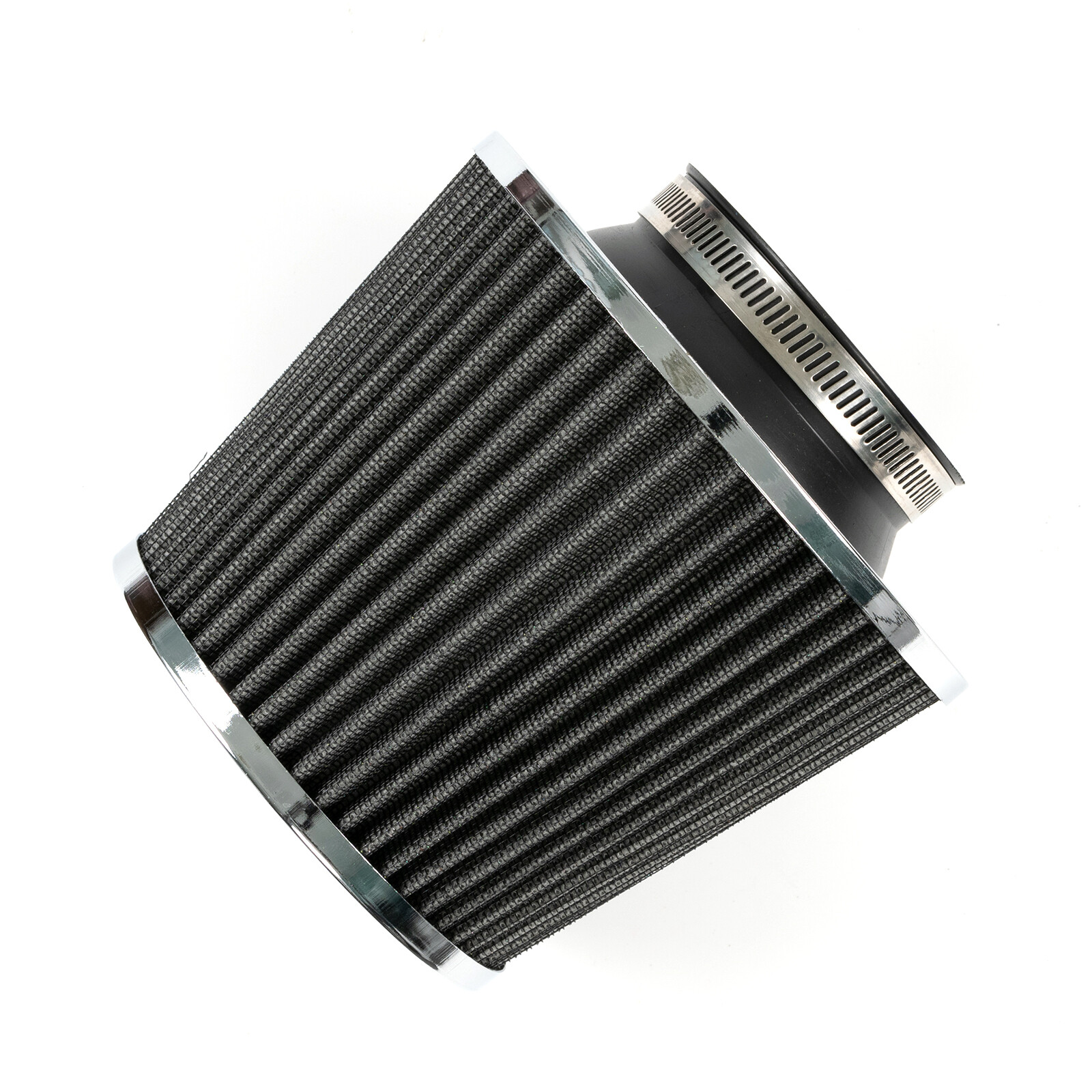 Universal KFZ Sport Luftfilter 3 64-76mm Sportluftfilter Silber Chrom