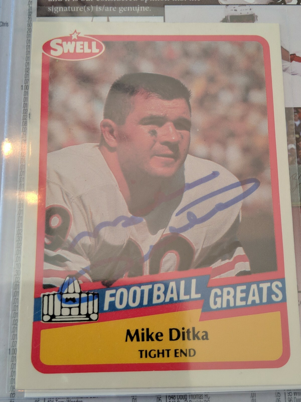 Mike Ditka Autographed Signed Chicago Bears 1989 Swell Greats Card JSA 