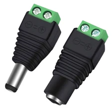 100Sets 5.5mm x 2.1mm CCTV Video Camera DC Power Male Female LED Balun Connector