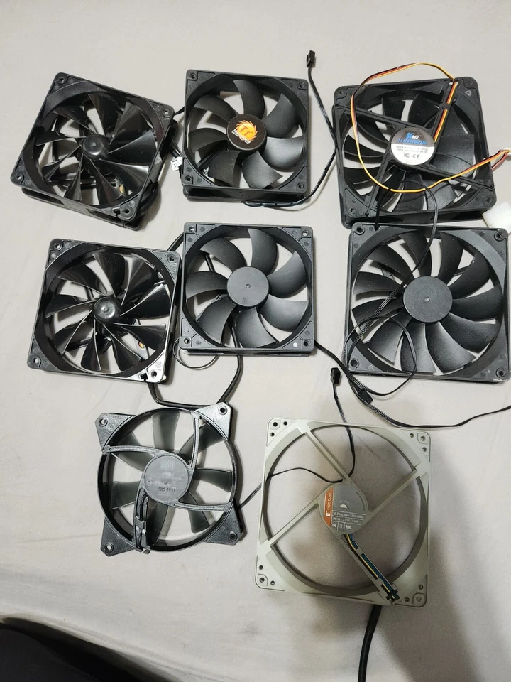 CPU Cooler pc computer 2x 140mm 5x 120mm Fans and a cpu fan hood lot kit bundle - Image 4 of 4