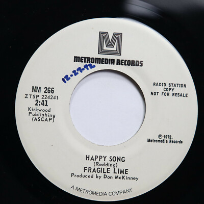 FRAGILE LIME - HAPPY SONG / SHE GOT ME SHAKIN - ROCK 45 *PROMO*
