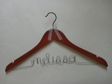 New Wooden 17" Clothes Hanger with Metal "Melissa" Bar