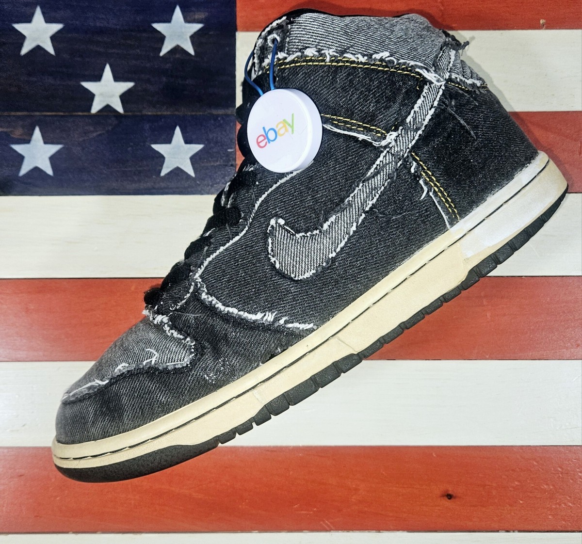 Nike Dunk Hi Denim Black/Black-White Basketball VTG 2006 [312423