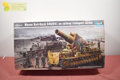 Trumpeter Morser Karl-Gerat 040/041 on Transport Carrier Model (Package Wear)
