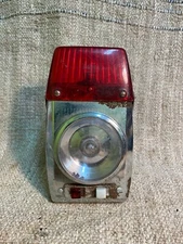 Vintage flashlight torch battery hand lamp with red light