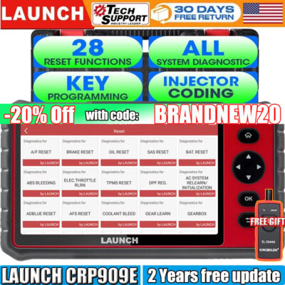 LAUNCH CRP909E Car OBD2 Scanner Full System Diagnostic Tool Code Reader Scanner