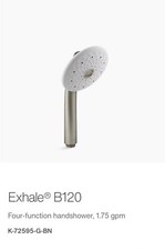 KOHLER EXHALE B120 FOUR-FUNCTION HANDSHOWER, 1.75GPM K-72595-G-BN BRUSHED NICKEL