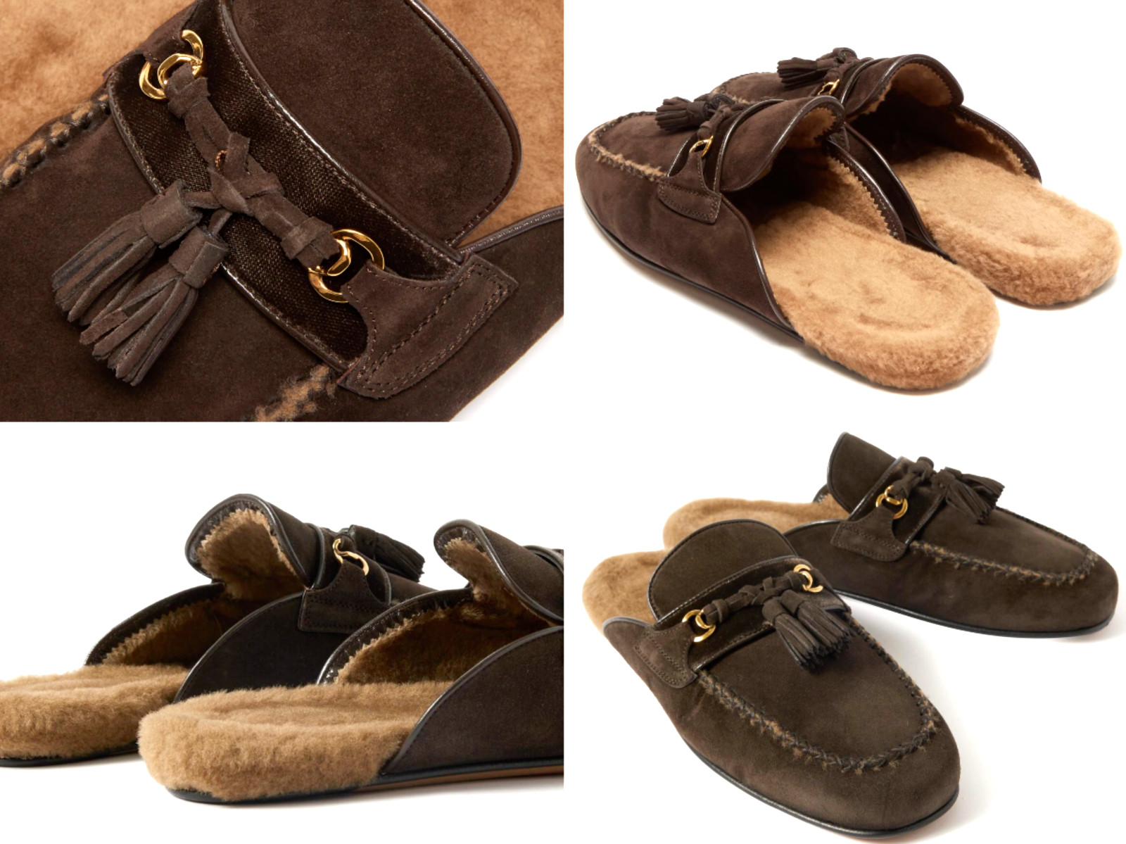 Tom Ford Stephan Shearling Tassel Loafers Slippers Lamb Fur Shoes 42.5 image 8