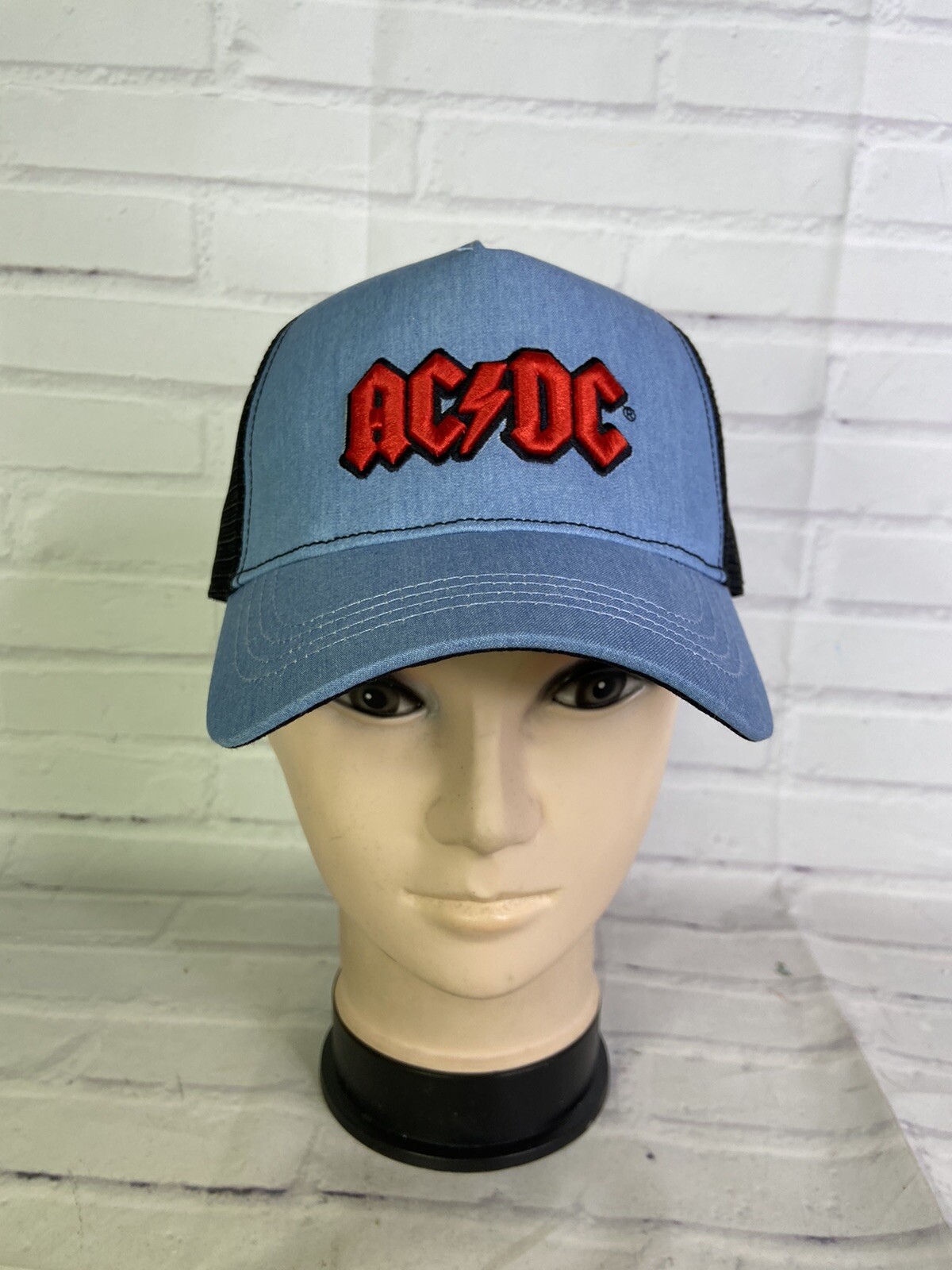 ACDC Music Band Embroidered Logo Mesh Back Snapback Hat Cap Adjustable ...
